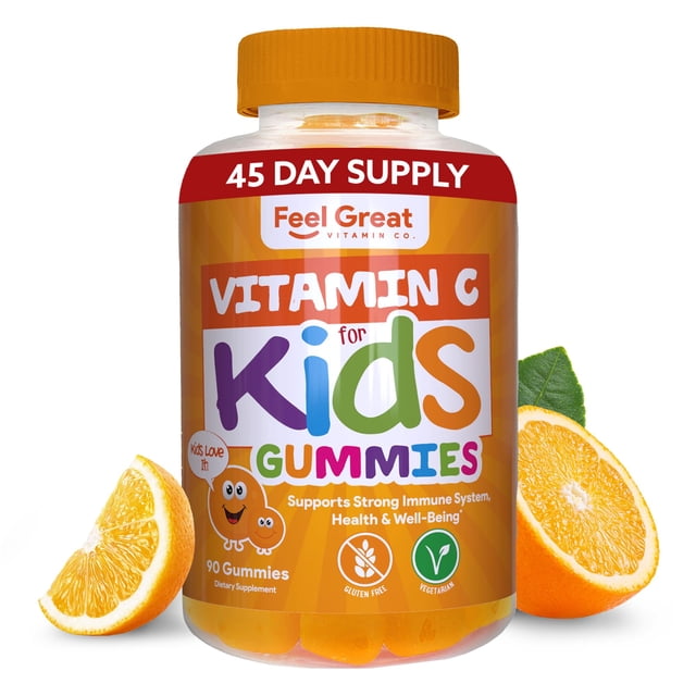 Las gomitas de vitamina C se sienten muy bien para los niños, 250 mg, suministro para 45 días