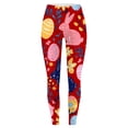 thumbnail image 5 of Women's Easter Print Athletic Leggings -Lifting Yoga Pants Red XL, 5 of 5