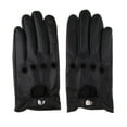 thumbnail image 1 of Gants de Conduite Rétro en Cuir Noir pour Hommes Doublés Écran - Noir, G, 1 of 8