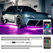 MICTUNING 12V Car Underglow Lights, Neon Accent Lights Strip Undercar Glow Light Underbody Light, Waterproof Exterior Car Lights with APP Control