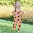 thumbnail image 3 of Odeerbi 1-6 Years Toddler Girls Summer Jumpsuit Sunflower Camisole Romper Casual Breathable Comfortable Overalls Strap Bib Overall Pants Playsuit, 3 of 5