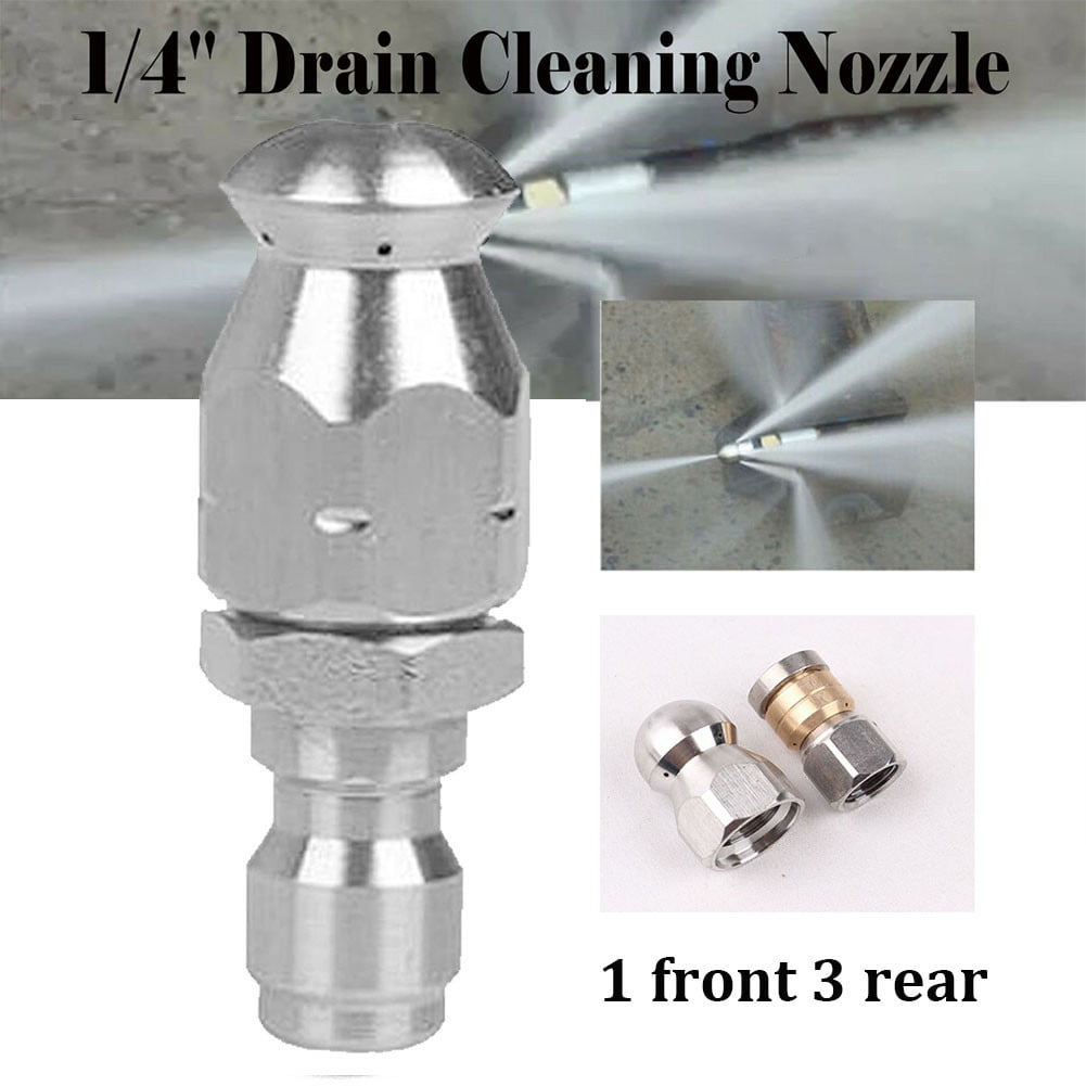 1/4'' Male Pressure Washer Drain Sewer Cleaning Pipe Jetter Rotating Nozzle 