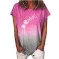thumbnail image 1 of Pompotops Fashion Woman Causal Round Neck Printing Blouse Short Sleeve T-Shirt Summer Tops, 1 of 4