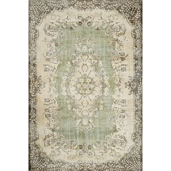 Green Oriental Area Rugs for Living Room Washable Rugs Boho Moroccan Area Rug Soft Neutral Geometric Bohemian Carpet Distressed Indoor Rug for Bedroom Dining Room Office Foldable Nonslip Rug