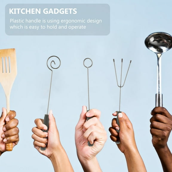 SASABAXI Dipping Fork Grey Round 3Pcs 7.9x1.6x0.6In