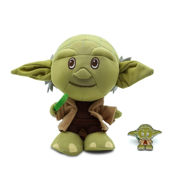 Juego de muñecos de peluche y alfileres de metal esmaltado de Star Wars Jedi Master Yoda