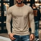 thumbnail image 1 of pstuiky manga larga para hombre, Camisas casuales de color liso con botones y bolsillos para hombre, de manga larga y cuello redondo tops de invierno para hombre xxxl, 1 of 6