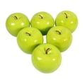 thumbnail image 1 of 6 piezas para decoración y exhibición de cocina, frutas artificiales realistas para acento del hogar, juego de manzanas verdes falsas realistas, 1 of 8