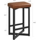 thumbnail image 2 of Juego de 2 taburetes de bar tapizados de 62.5 cm con marco de metal y reposapiés, taburetes de cocina modernos sin respaldo con piel sintético para bar en el hogar, comedor, café, 2 of 7