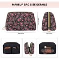 thumbnail image 2 of Paisley Red Black Makeup Bag, Large Capacity Travel Cosmetic Bag for Women Girls- Travel Toiletry Bag Leather Portable Waterproof Makeup Case Organizer with Handle, 2 of 4