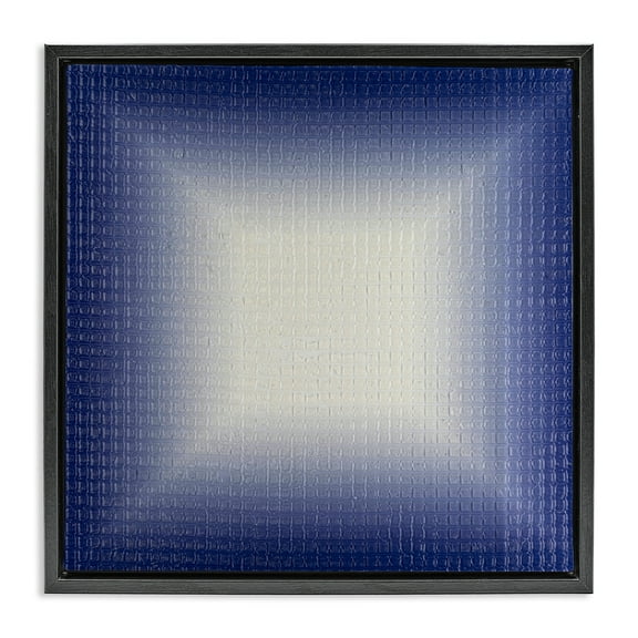 Stupell Industries Blue Ombre Fade Abstract Painting Black Floater Framed Canvas Art Print Wall Art, 18 x 18