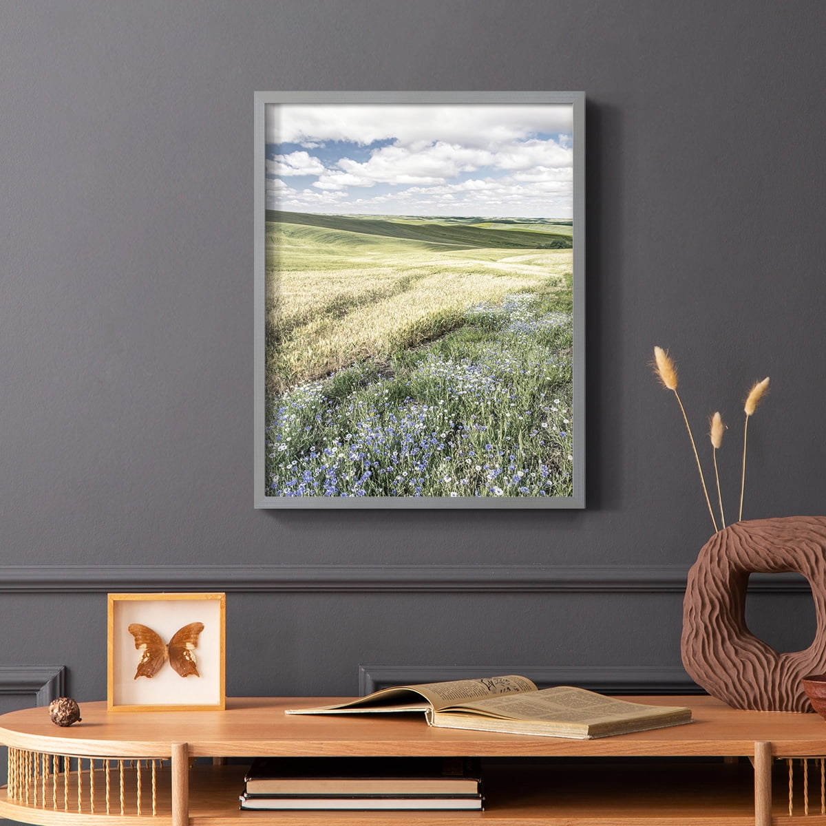 Wildflower Farm Framed Print - Solid Wood in Single Picture Frame Solid Wood 2 Framed Print