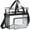 Black, variant on Clear Tote Bag Stadium Approved 12x6x12 inches, Clear Tote Bag for Women Men, Heavy Duty PVC Transparent Tote Bag for Concerts Sporting Events Gym