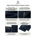 thumbnail image 4 of Men's Heavyweight Cotton-Blend Casual Pants, 360GSM Winter Straight Cut Trousers with Embossed Detailing (29" Inseam), 4 of 12