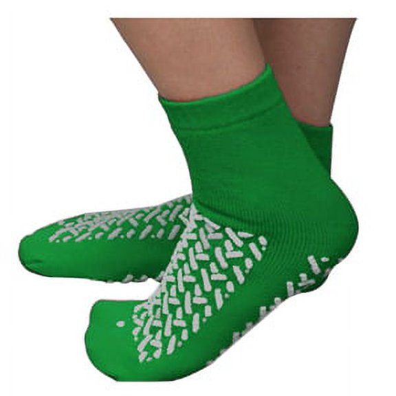 Double Tread Patient Safety Footwear With Terrycloth Interior, 2x-large, Green Part No. 68125grn (96/case)