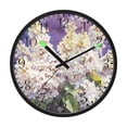 thumbnail image 2 of Voice Activated Clock with Glow Light 12 Inch Large Silent Wall Clock Battery Operated for Home Decor A Cluster Of Lilac Flowers, 2 of 8