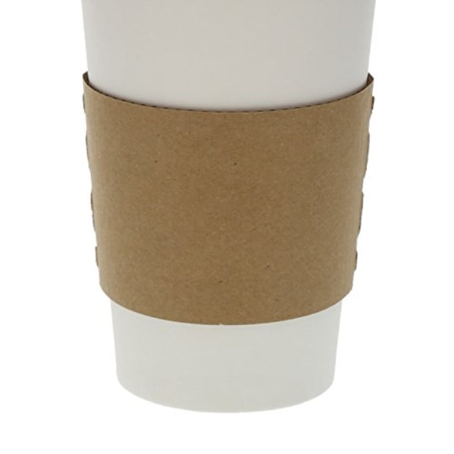 12oz Kraft Paper Sleeves For Single Walled Paper Cups 100-1000 Sleeves 