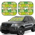 thumbnail image 2 of Bingfone Cartoon Frog Windshield Sun Shade 2-Piece Foldable Car Front Window Sunshade For Most Sedans Suv Truck - Auto Sun Blocker Visor Protector Blocks Max Uv Rays - Small, 2 of 7