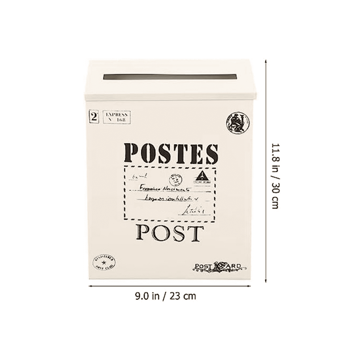 Mailbox Vintage Wall Mount Mailbox Post Letter Box for Outside Antique Metal Mailbox Rust Mail Holder White