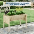 thumbnail image 3 of Huerto Urbano De Madera De Abeto, Cama De Cultivo Elevada, Jardinera Con Ruedas y Frenos, Macetero Exterior Para Verduras Con Forro y Ganchos De Almacenamiento, 3 of 9