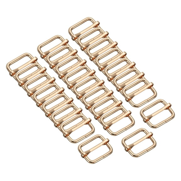 25PCS Metal Slide Adjustable Buckle 1" Adjuster Webbing Strap Slider for Belt Bags Backpack Replacement Light Gold