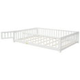 thumbnail image 2 of Miniyam Full Size Toddler Floor Bed with Safety Guardrails, White, 2 of 7