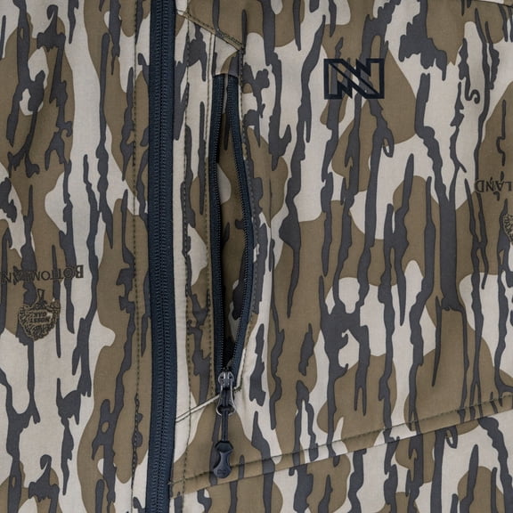 Mobile Warming BLX Heated Hunting Vest for Men, 3 Heat Zones, Mossy Oak Bottomland Camo, PFC-Free DWR, Low-Noise Stretch Shell, Blx Camo