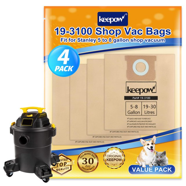 Bolsas Shop Vac KEEPOW 19-3100 compatibles con Stanley de 5 a 8 galones