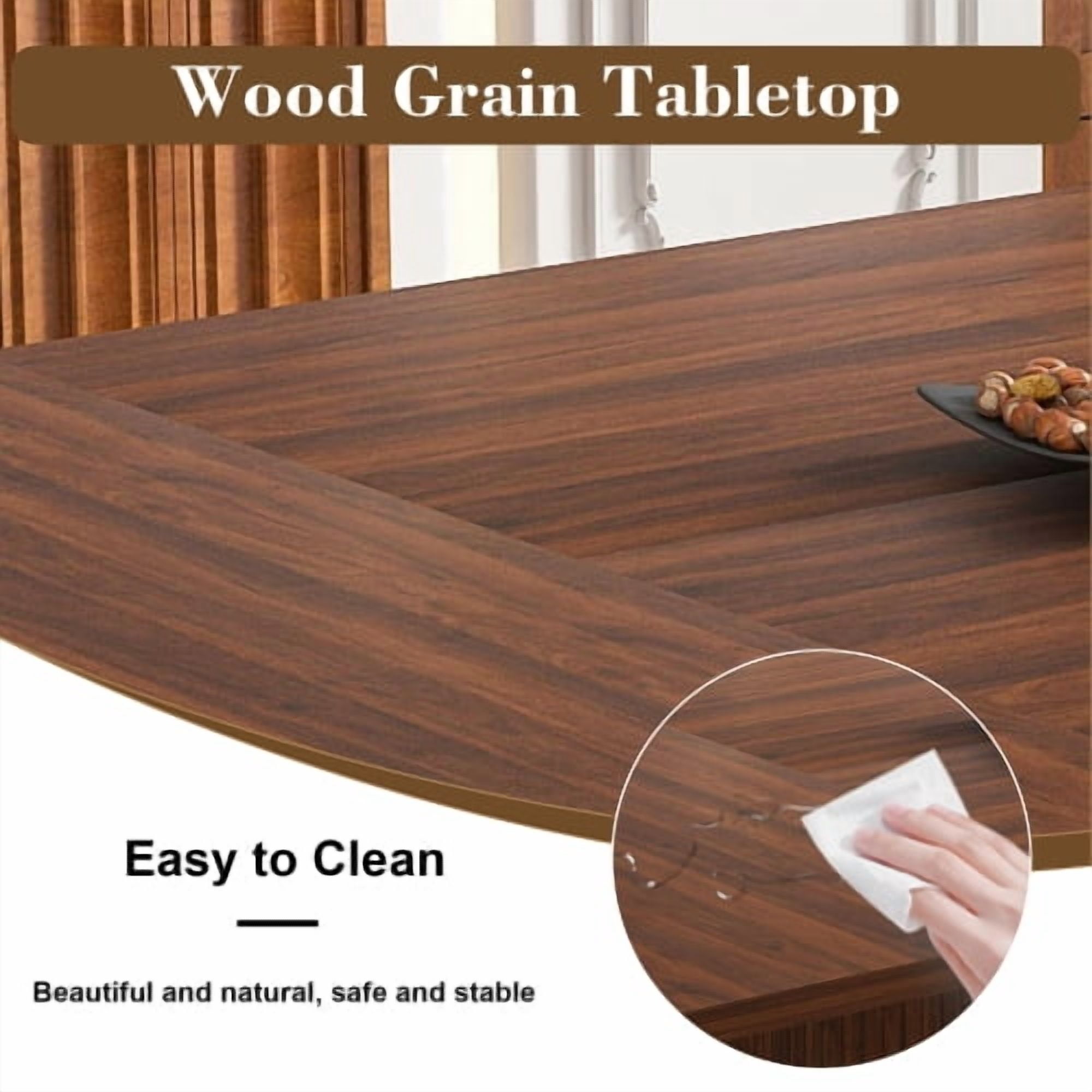 78 Inch Dining Table with Storage Base, Wood Veneer Rectangular MDF Farmhouse Table for 6, Modern Rustic Kitchen Table with Soft-Close Doors for Dining Room, Walnut