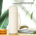 thumbnail image 4 of Inteprter Frasco de vacío Botella de agua con aislamiento de doble pared Manija Botón de presión Taza de café Regalo de té Oficina Escuela Teteras Rosa, 4 of 6