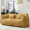 thumbnail image 3 of Oversized Bean Bag Chairs for Adults, 73" Fluffy Loveseat Bean Bag Sofa with Armrest and High-Density Foam Filled, Plush Comfy Lazy Sofa for Living Room, Bedroom, Apartment, Yellow, 3 of 7
