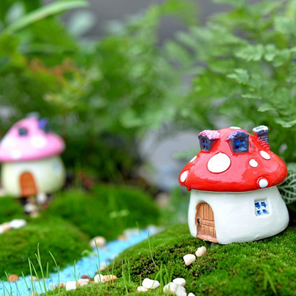 50pcs Mini Red Mushroom for Miniature Plant Pots Fairy Decor Garden Greenhouse 