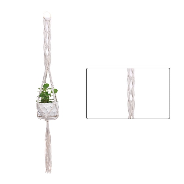 Yuarrent Cestas colgantes 100 hechas a mano, soporte para plantas, macramé, colgador de plantas, maceta para colgar en la pared interior, soporte para Jardín y Patio No.16 Yuarrent HA001777-16