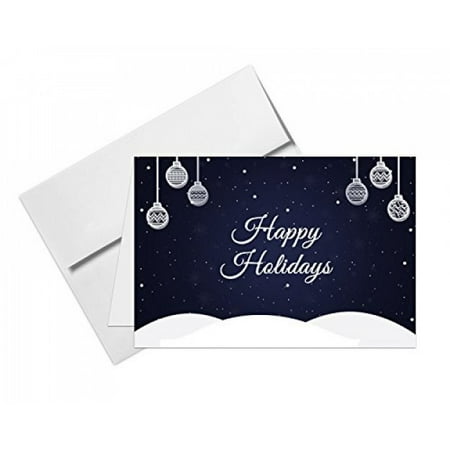 Happy Holiday Cards & Envelopes on 80 lb. Card Stock.- 25 Cards & 25 Envelopes Per Pack (4.5 x