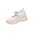thumbnail image 2 of Miluxas Mary Janes for Women Chunky Platform Heels Comfortable Dress Pumps Casual office Work Shoes White 9(42), 2 of 9