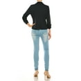 thumbnail image 6 of Moa Collection Women's Fitted Solid Blazer with Button Closure and Ruched Sleeves, 6 of 7