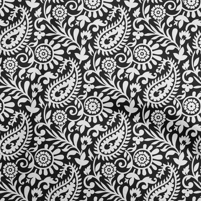 oneOone Viscose Jersey Black Fabric Block Sewing Craft Projects Fabric Prints By Yard 60 Inch Wide