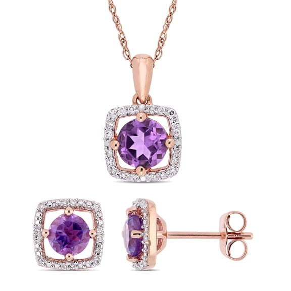 Everly Women's Amethyst 10k Rose Gold Jewelry Set