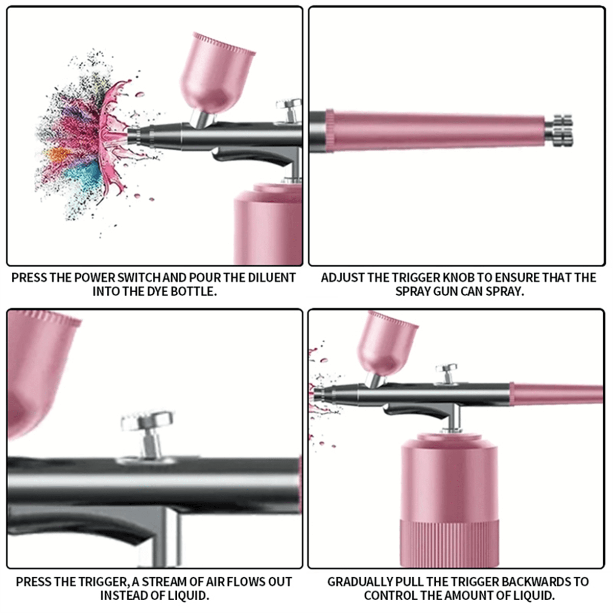 Cordless Airbrush Kit with Compressor , Portable Handheld Airbrush Set for Painting Cake Decor Nail Art