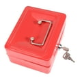thumbnail image 6 of Dekaim Mini caja de seguridad para el hogar con bandeja de dinero y cerradura con llave, caja de seguridad de acero inoxidable para monedas de dinero en efectivo(pequeño rojo), 6 of 8