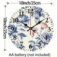 thumbnail image 3 of PRATYUS Vintage Flowers Round Wooden Wall Clock 10 Inches Home Decor 10x10in, 3 of 8