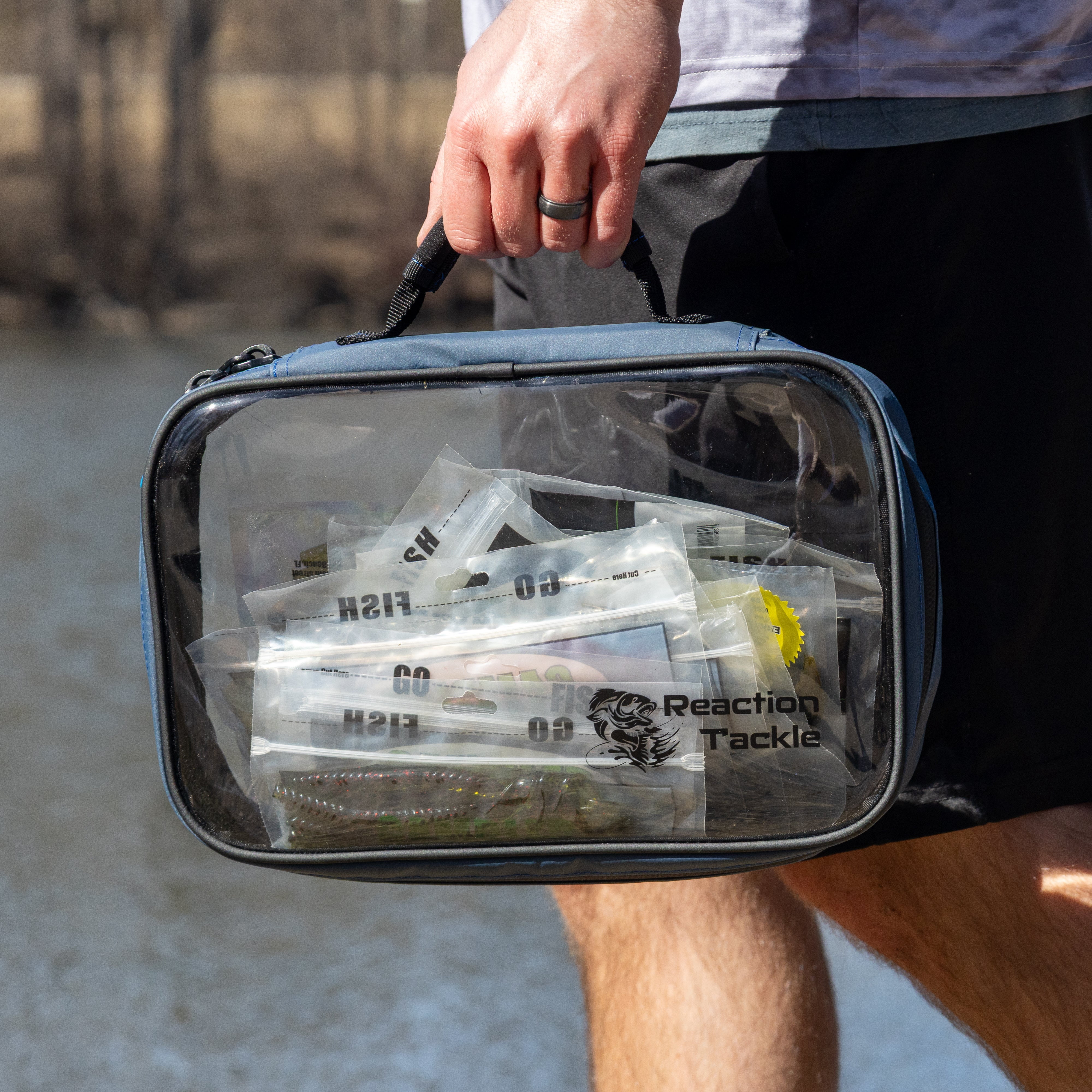 Reaction Tackle Deluxe Clear Bag - Salt Water Resistant Fishing Tackle Binder with No Sleeves