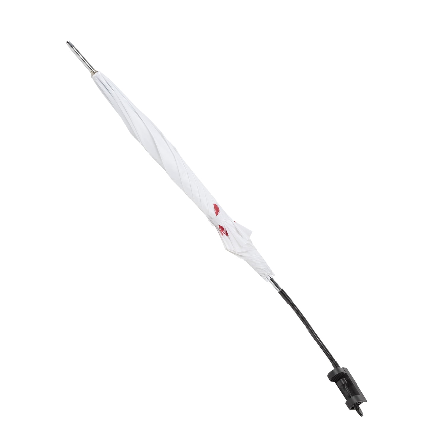 Creative Mark Artist UV Protection Sunscreen Easel Umbrella, Mountable, Waterproof & Flexible Gooseneck with Clamp Mount - White 54 Inch Open Diameter