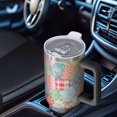 thumbnail image 6 of 40oz Pioneer Flower Floral Print Pattern Insulated Tumbler with Handle, BPA-Free Leak Proof Lid and Straws, Double Wall Vacuum, Hot 12h/Cold 34h, 6 of 6
