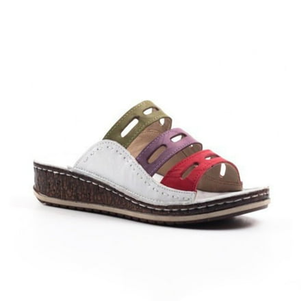 

Summer Women Slippers Open-Toed Sandals For Plus Size Shoes 42 White