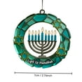 thumbnail image 2 of Elainilye Hanukkah Ornament Luminous Keepsake Holiday Decoration for Menorah Jewish Festival Home Tree Hanging 2D Flat Design, 2 of 3
