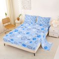 thumbnail image 2 of Homewish Cute Dog Paws Queen Sheets,Puppy Print Queen Sheet Sets,Blue,4pcs,1 Flat Sheet, 1 Fitted Sheet and 2 Pillowcases, 2 of 6