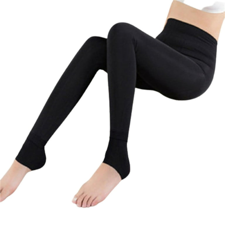 Winter Warm High-waist Leggings Super Thick Elastic Tight Leggings  Windproof Lasting Warmth for Women Wine Red One Size 