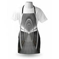 thumbnail image 3 of Outer Space Apron Galactic Place with Oval Shaped Ceiling Force Alien Life Apollo Comics Graphic Design, Unisex Kitchen Bib Apron with Adjustable Neck for Cooking Baking Gardening, Gray, by Ambesonne, 3 of 3