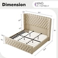 thumbnail image 3 of VanAcc 6.3" Thick Wrap Me Up Fluted King Bed by Modern, Khaki Linen, 3 of 10